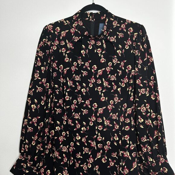 MODCLOTH Enjoy Every Moment Midi Dress Black Floral Long Sleeve Size 22 No Belt - Picture 7 of 12